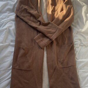 EUC Babaton Lance wool-blend long cardigan in Camel/Birch